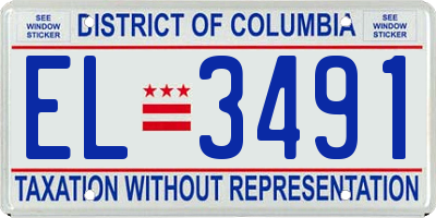 DC license plate EL3491