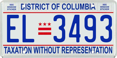 DC license plate EL3493