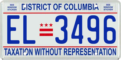 DC license plate EL3496