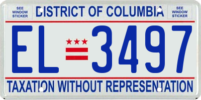 DC license plate EL3497