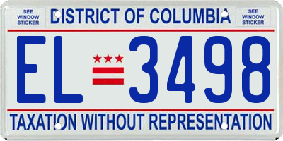 DC license plate EL3498