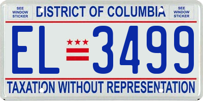 DC license plate EL3499