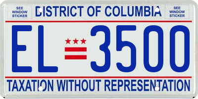 DC license plate EL3500