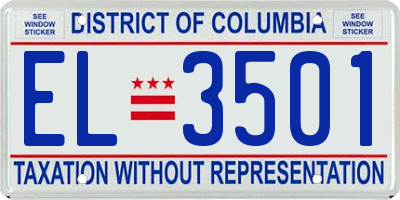 DC license plate EL3501