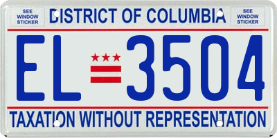 DC license plate EL3504