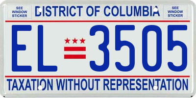 DC license plate EL3505