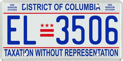 DC license plate EL3506