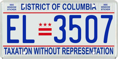 DC license plate EL3507