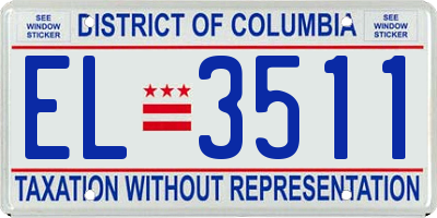 DC license plate EL3511