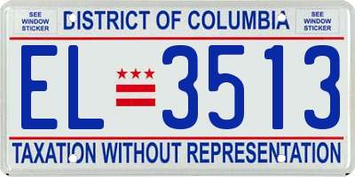 DC license plate EL3513