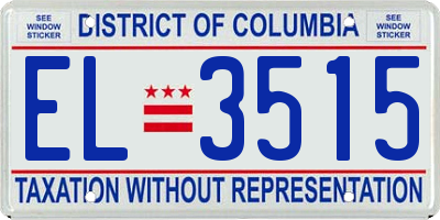 DC license plate EL3515