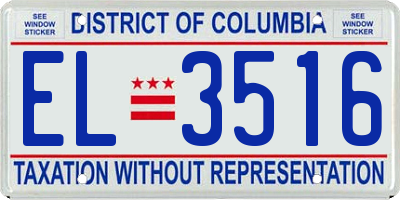 DC license plate EL3516