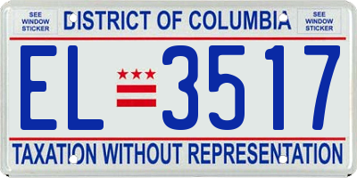 DC license plate EL3517