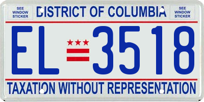 DC license plate EL3518