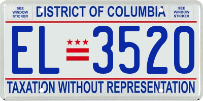 DC license plate EL3520