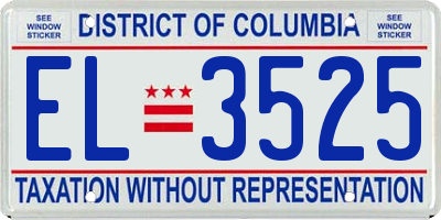 DC license plate EL3525