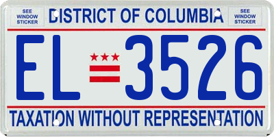 DC license plate EL3526