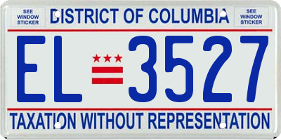 DC license plate EL3527