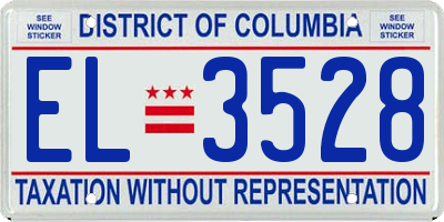 DC license plate EL3528