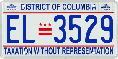 DC license plate EL3529