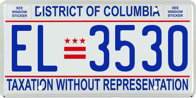 DC license plate EL3530