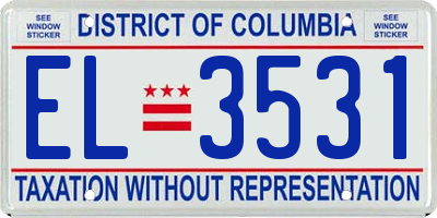 DC license plate EL3531