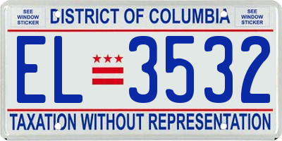 DC license plate EL3532