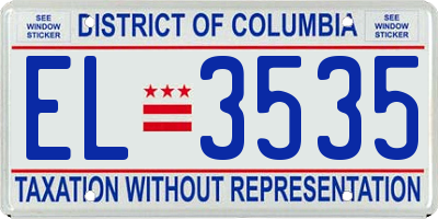 DC license plate EL3535