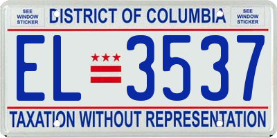 DC license plate EL3537