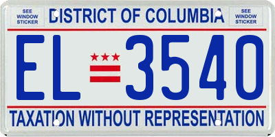 DC license plate EL3540