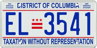 DC license plate EL3541