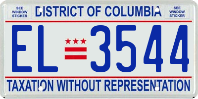 DC license plate EL3544