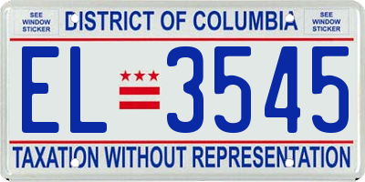 DC license plate EL3545