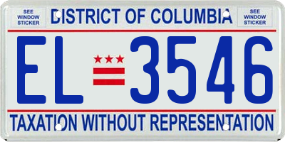 DC license plate EL3546