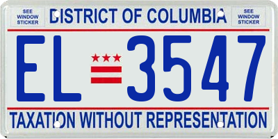 DC license plate EL3547