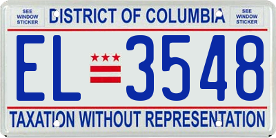 DC license plate EL3548