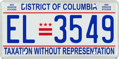 DC license plate EL3549