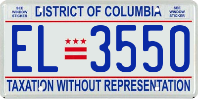 DC license plate EL3550