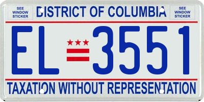 DC license plate EL3551