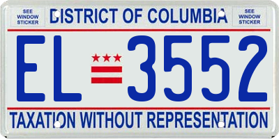 DC license plate EL3552