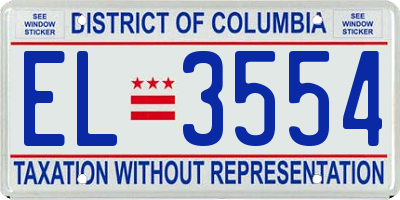 DC license plate EL3554