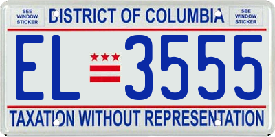 DC license plate EL3555