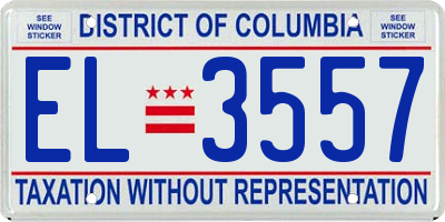 DC license plate EL3557