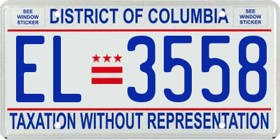 DC license plate EL3558