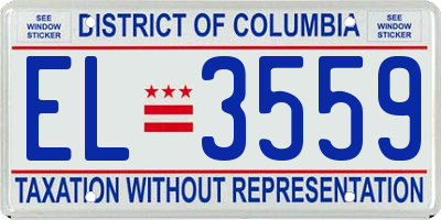 DC license plate EL3559