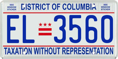 DC license plate EL3560