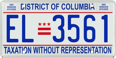 DC license plate EL3561