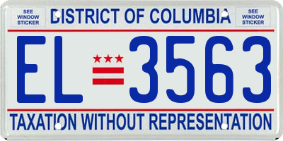 DC license plate EL3563