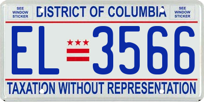 DC license plate EL3566