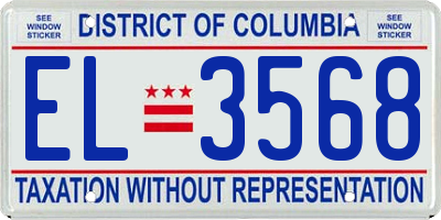 DC license plate EL3568